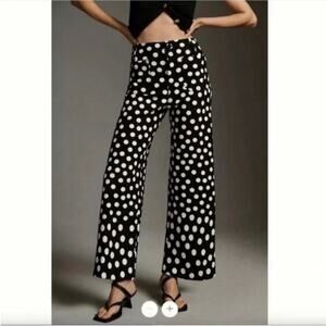 Maeve Black and White Polka Dot Cropped Pants (PETITE)